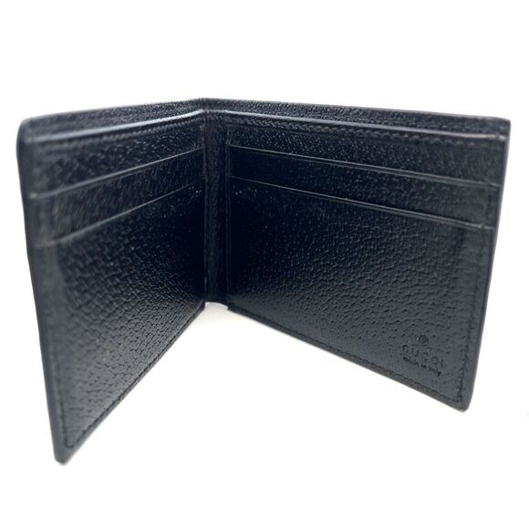 Gucci Black Marmont Gold GG Bi fold Card Case Holder Web wallet Wallet - Picture 5 of 8